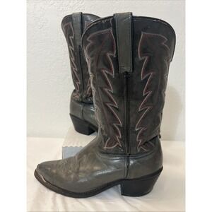Vintage Durango USA Cowboy Boots DB407 Gray Western Mens 9.5D Silver Boot Tip